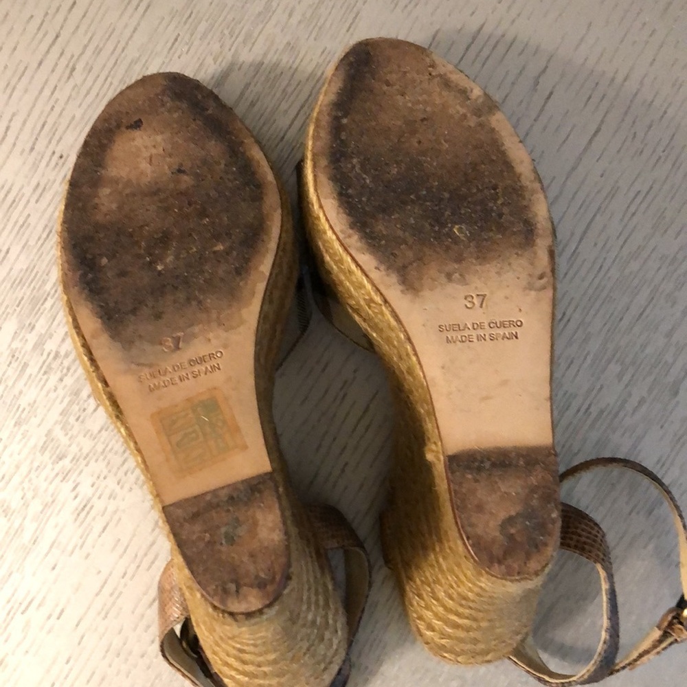 BURBERRY Plaid Espadrille Wedge Sandals Size 7 - Picture 10 of 16